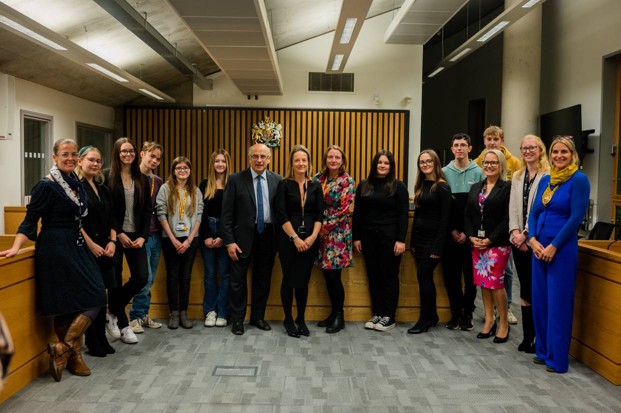 A group attending Sir Brian Leveson's talk