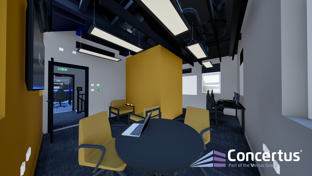 A CGI image of of the new esports facility studio space