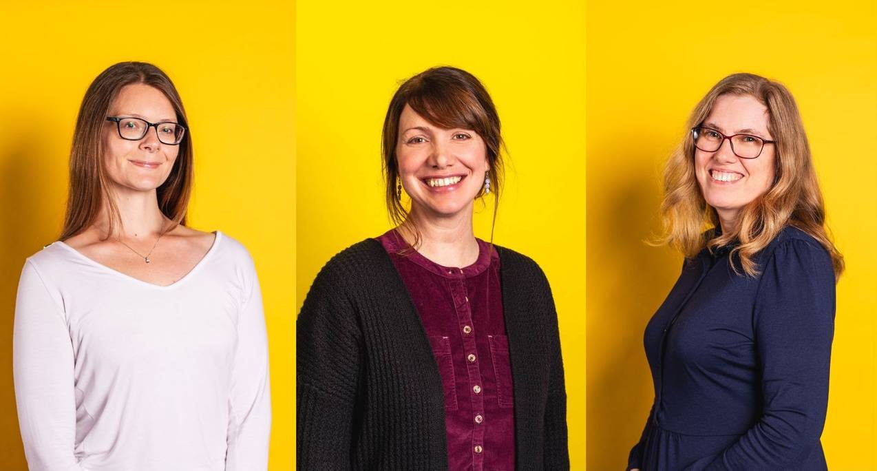 Left to right headshots of Dr Jenny Amos, Dr Lindsey Scott and Dr Andrea Smith
