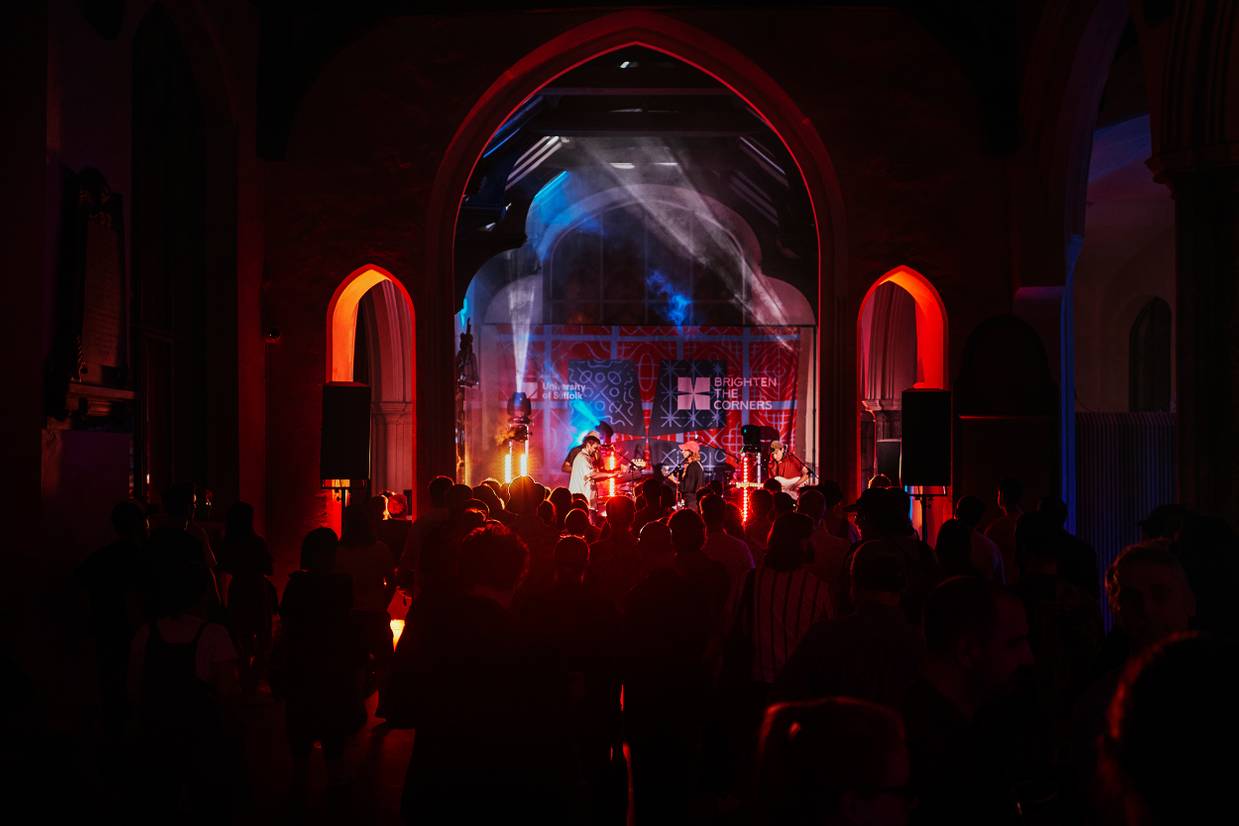 A performance at the 2023 Brighten the Corners festival in St Stephen's Church