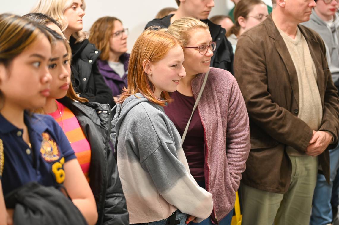 Gathering of students and parents during an Open Day