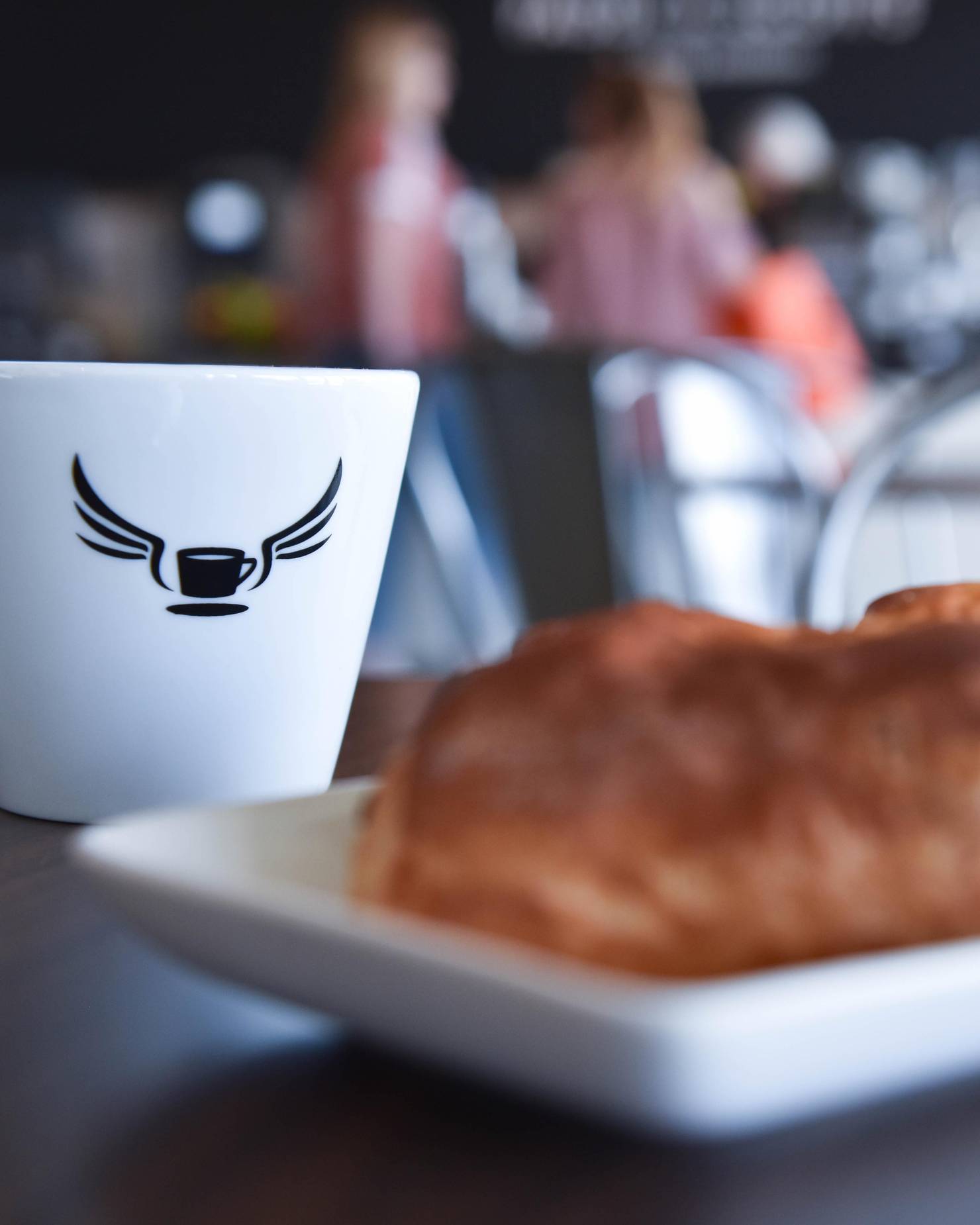 Close-up of coffee and pastries
