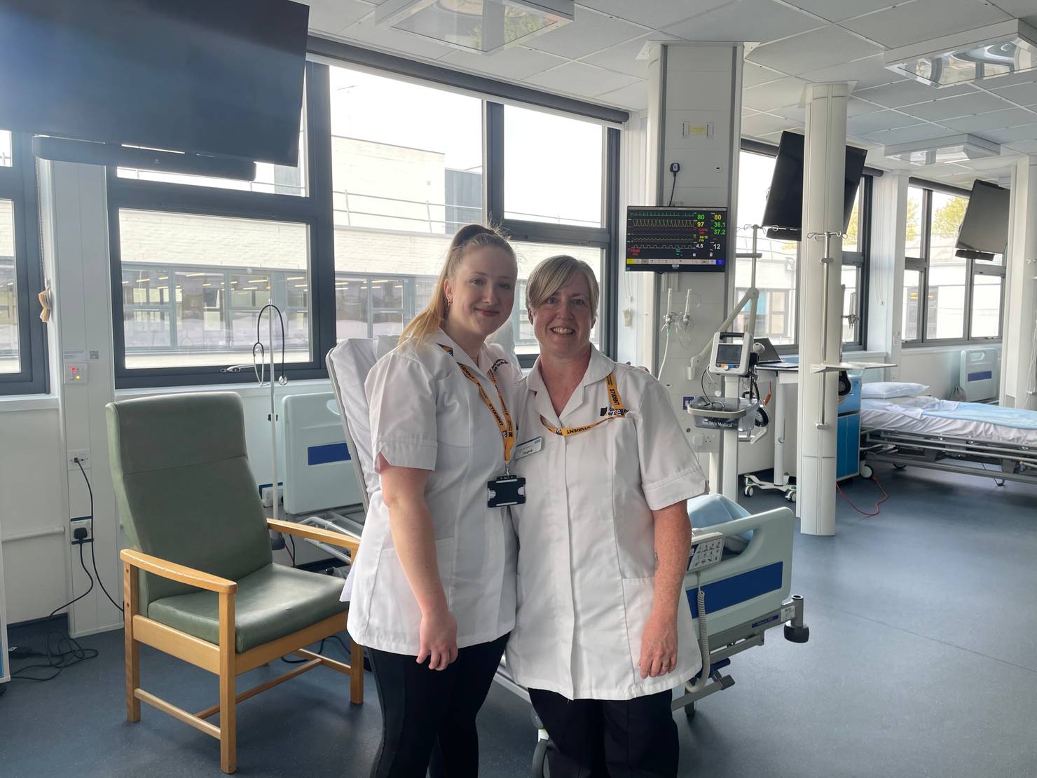 Nursing Associate apprentices Jodie (left) and Jayne (right) Goodall