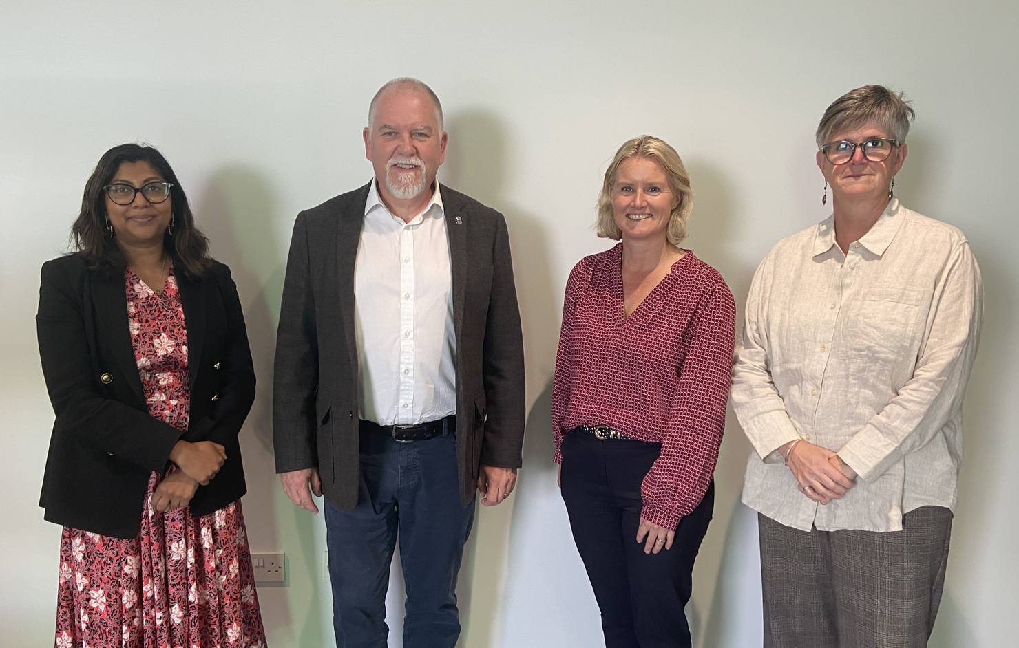 The new board members lined up. Left to right: Sharmila Sylvester, Sean Hickey, Helen Galbraith and Kate Staples