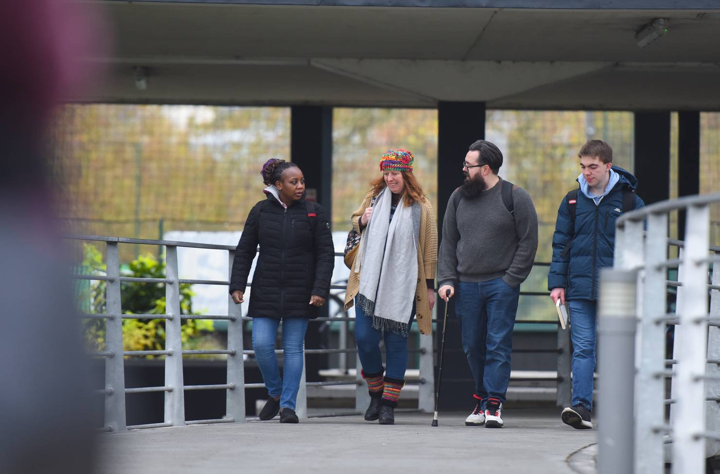 A group of students walking