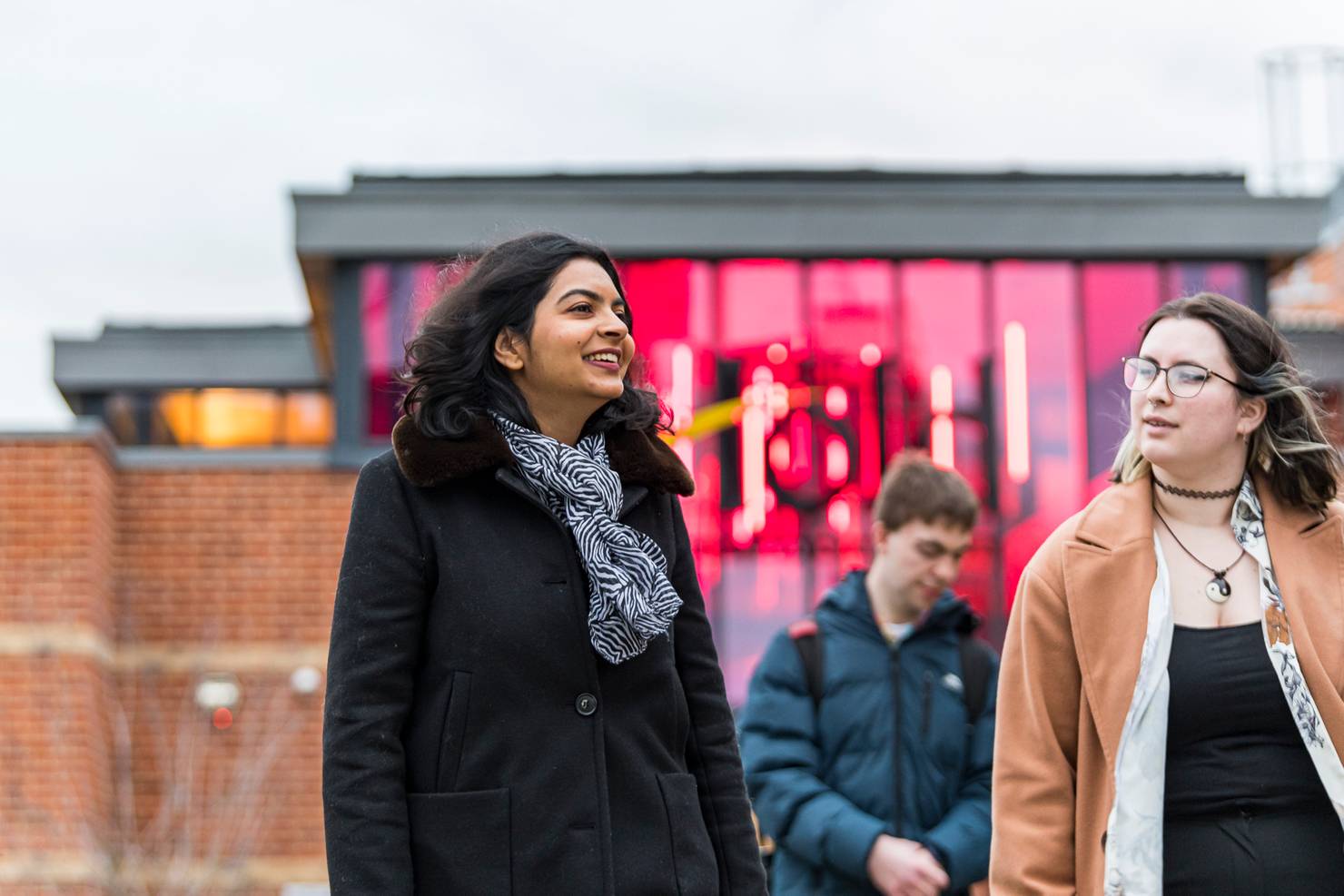 Students walking on campus