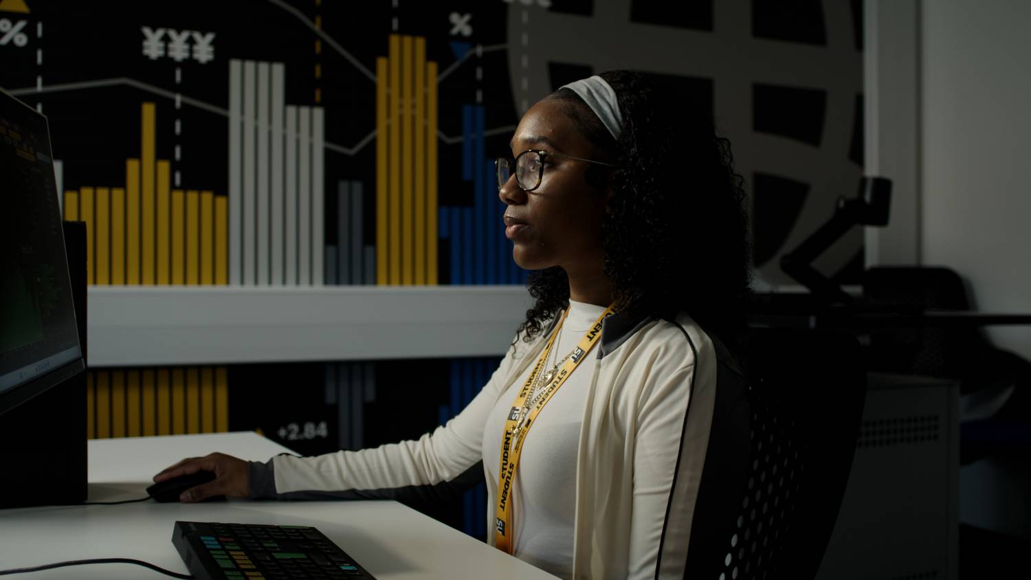 Business student with computer