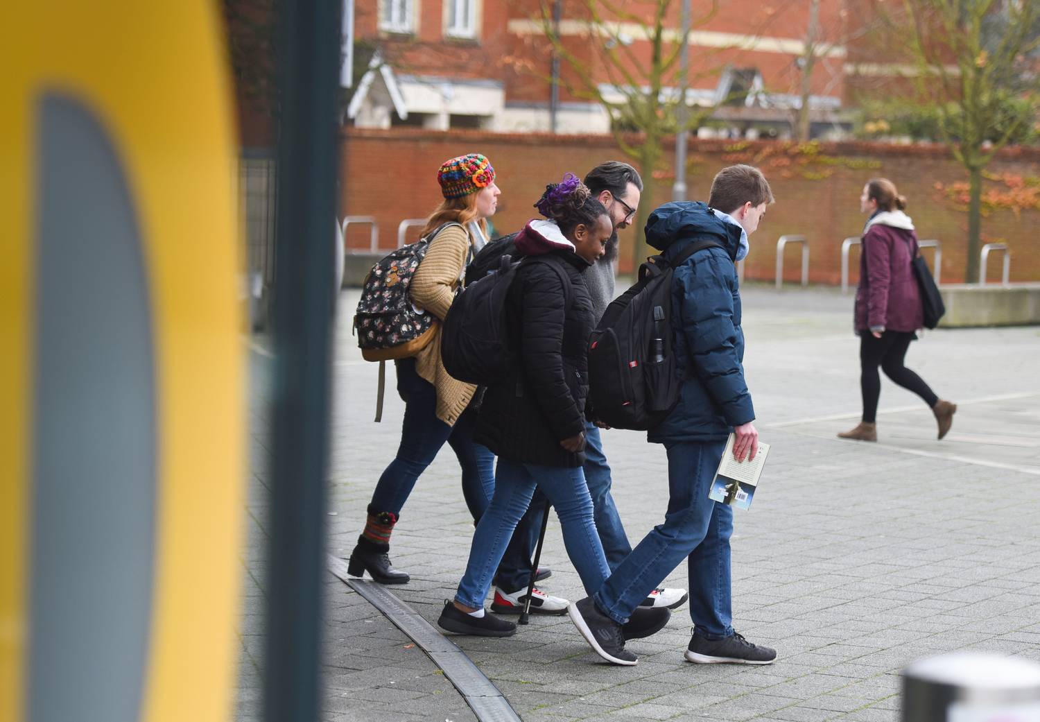 A group of students walking