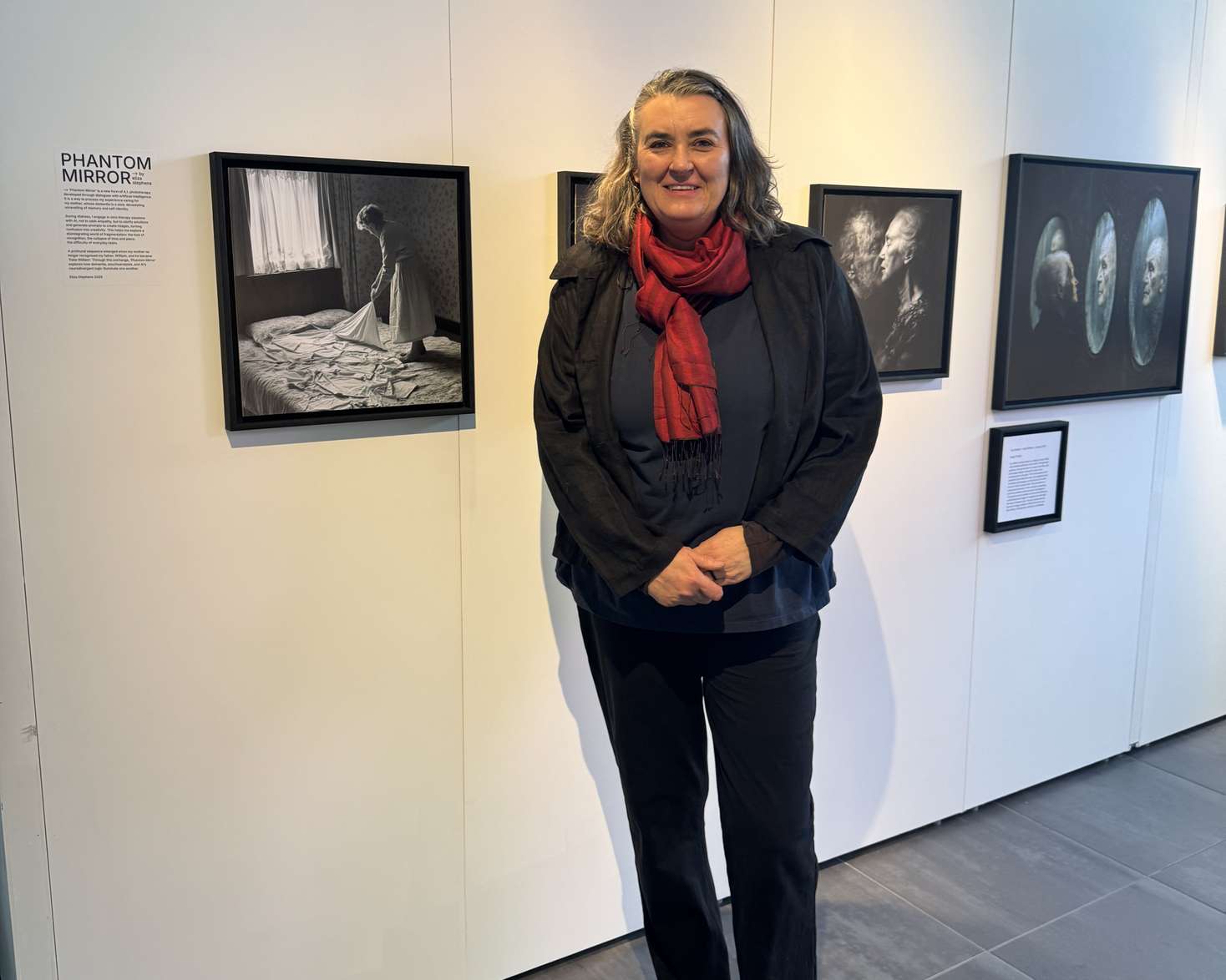Eliza Stephens with her Phantom Mirror exhibition