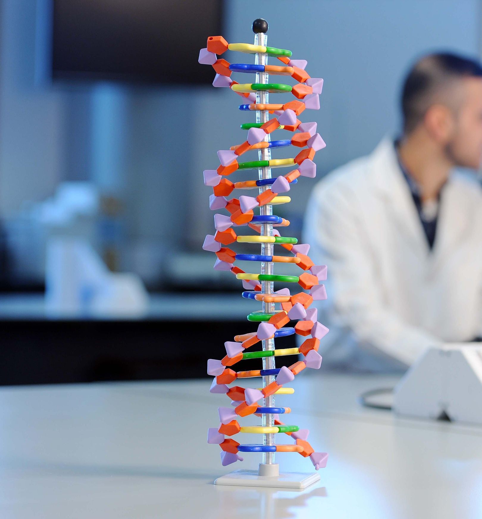 DNA double helix in biomedical laboratory