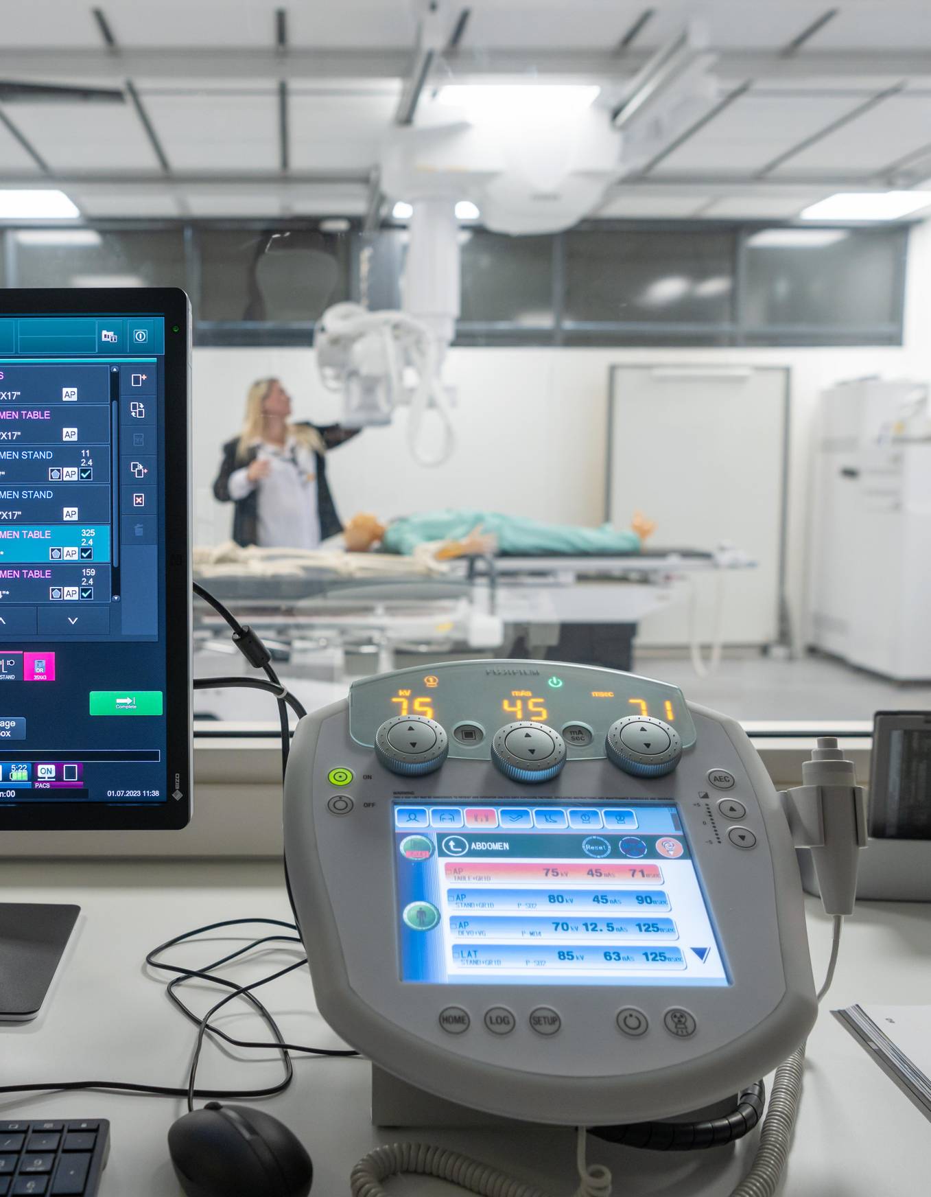 A lecturer in a radiography suite