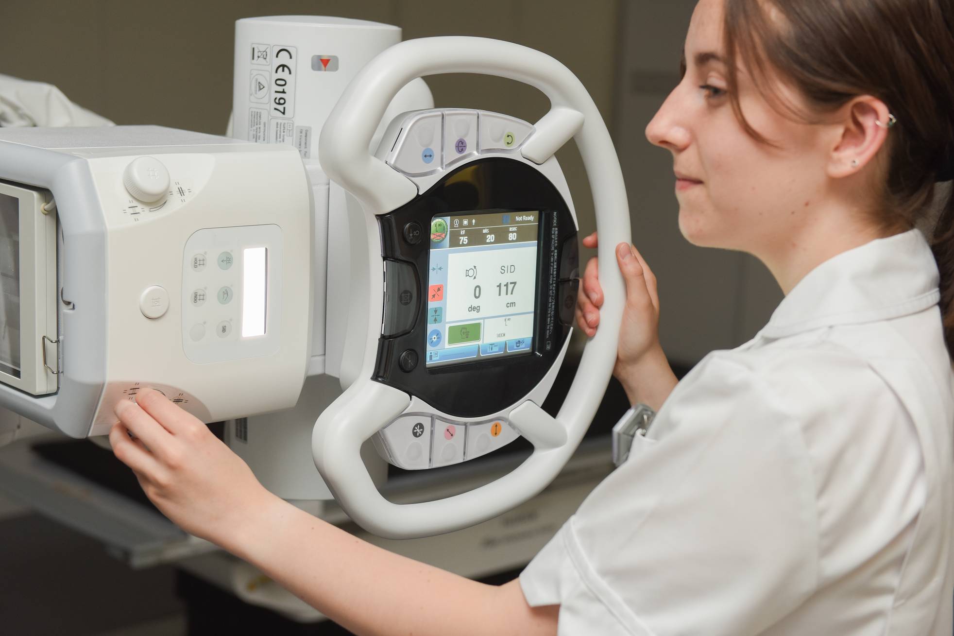 Close-up of a student radiographer
