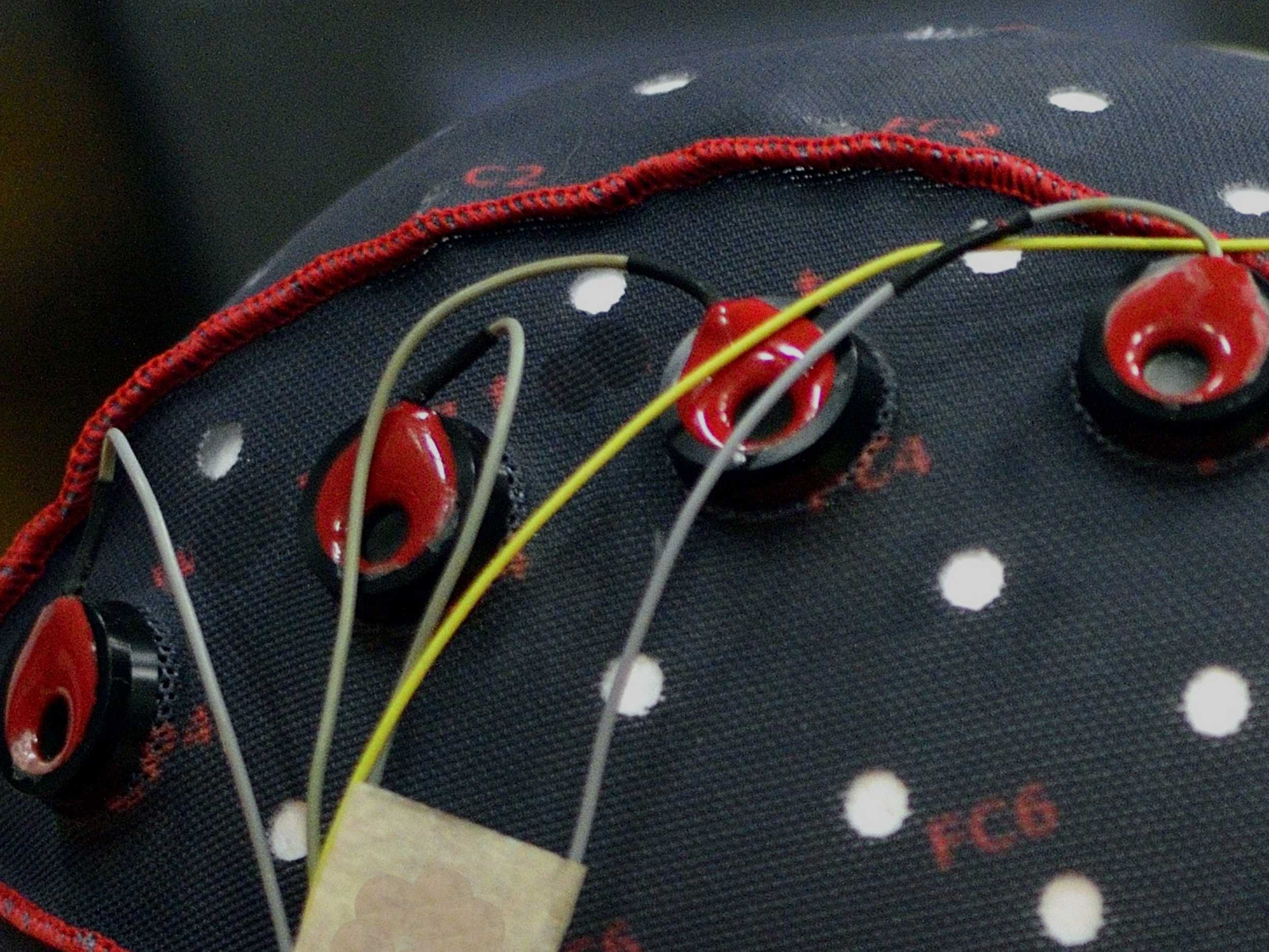 EEG head cap with electrodes