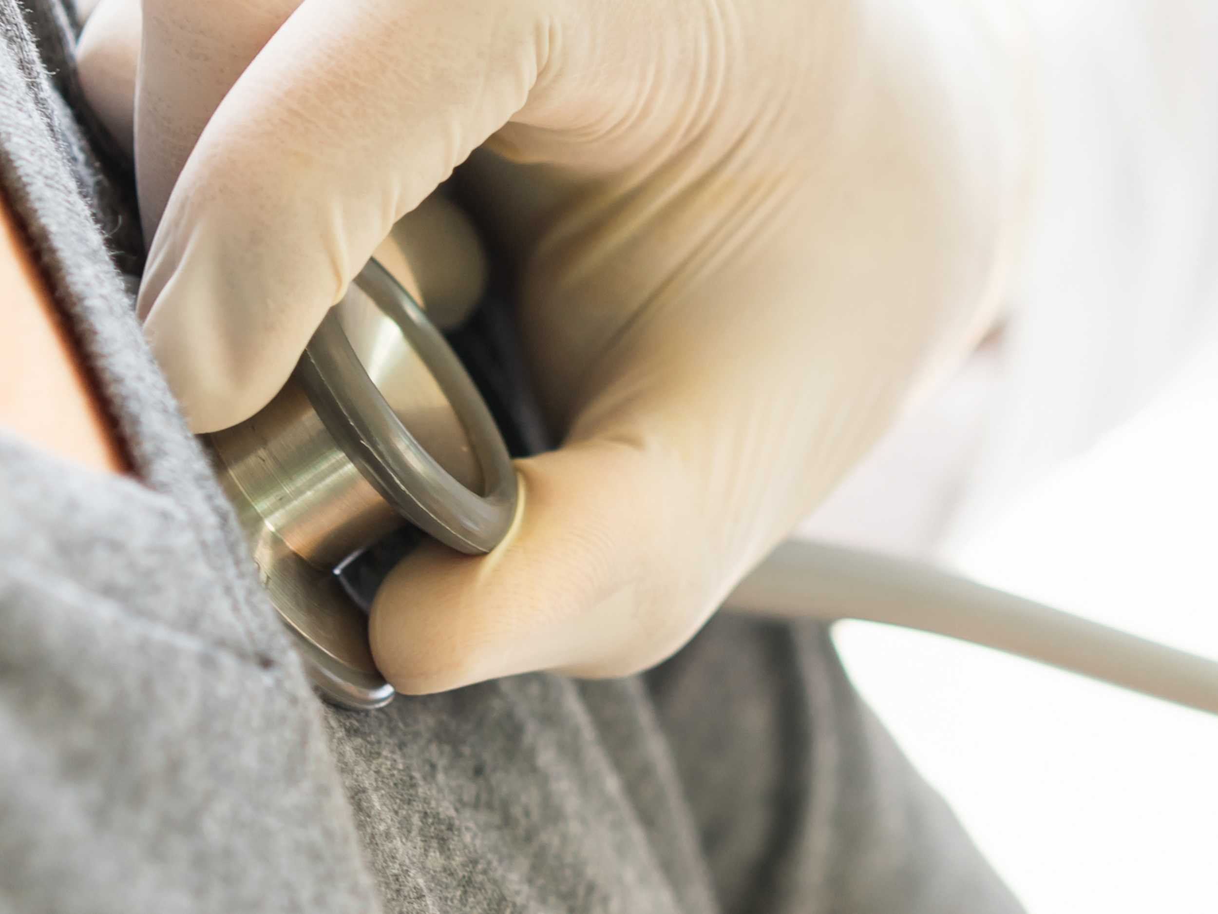 Close up of stethoscope checking heart rate