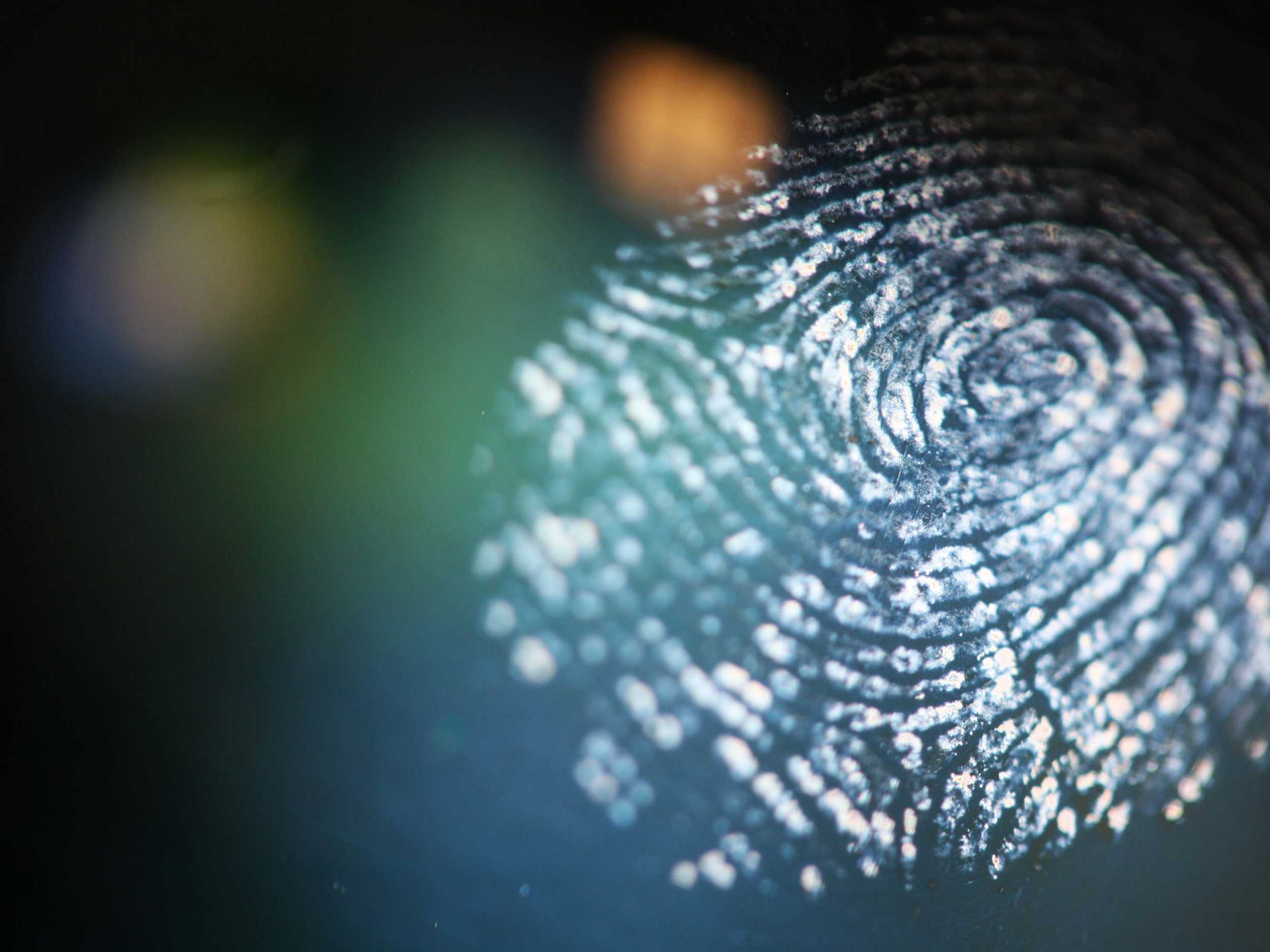 Fingerprint on transparent surface