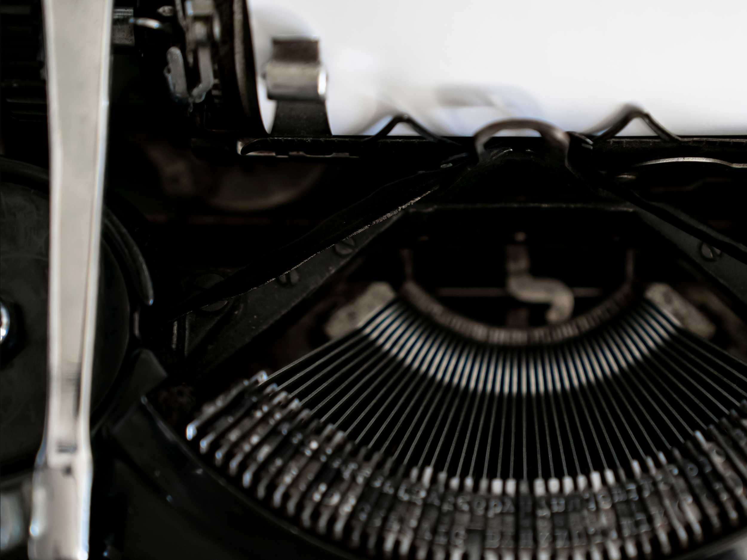 Top view of old typewriter