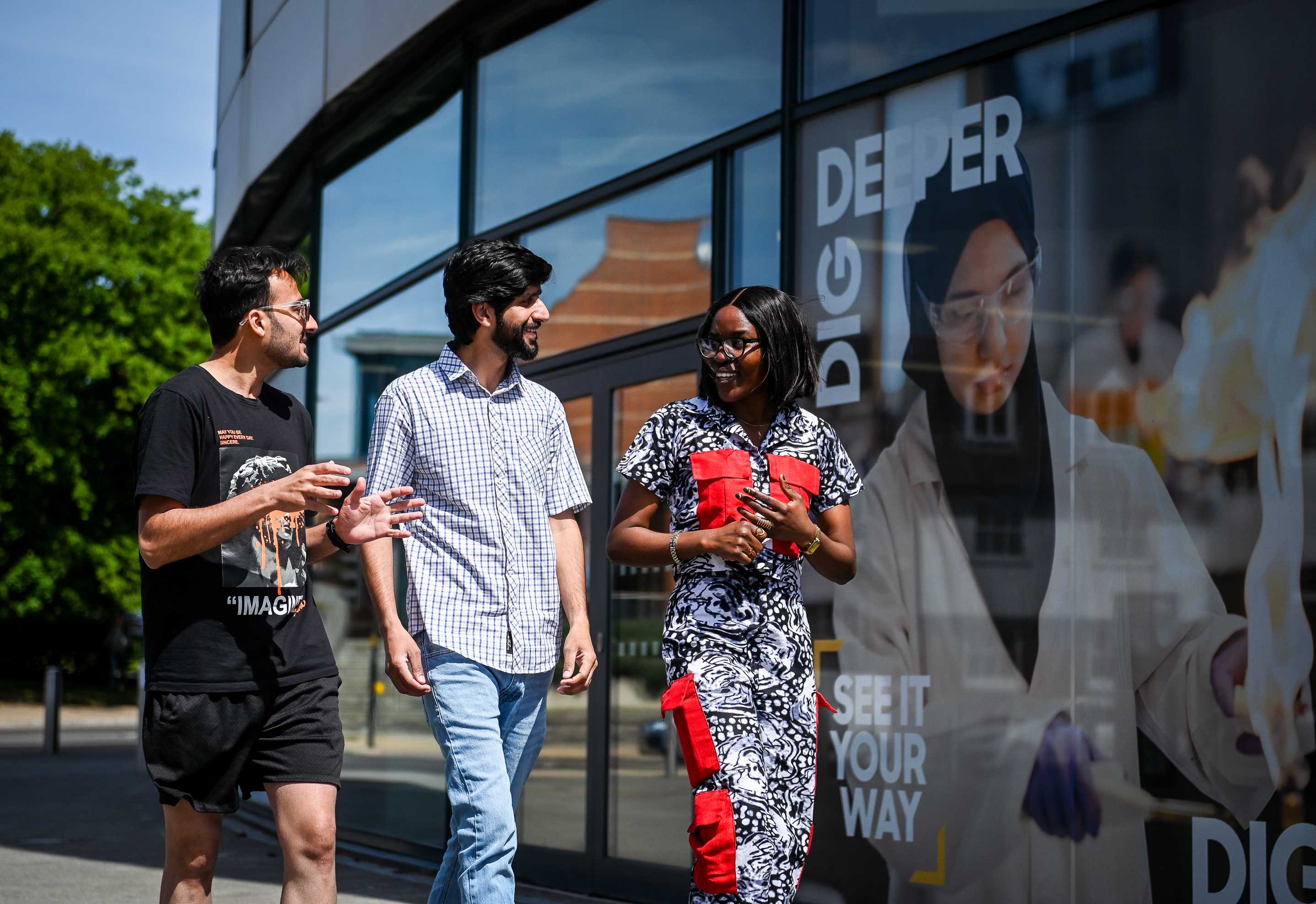 International Students outside Waterfront Building