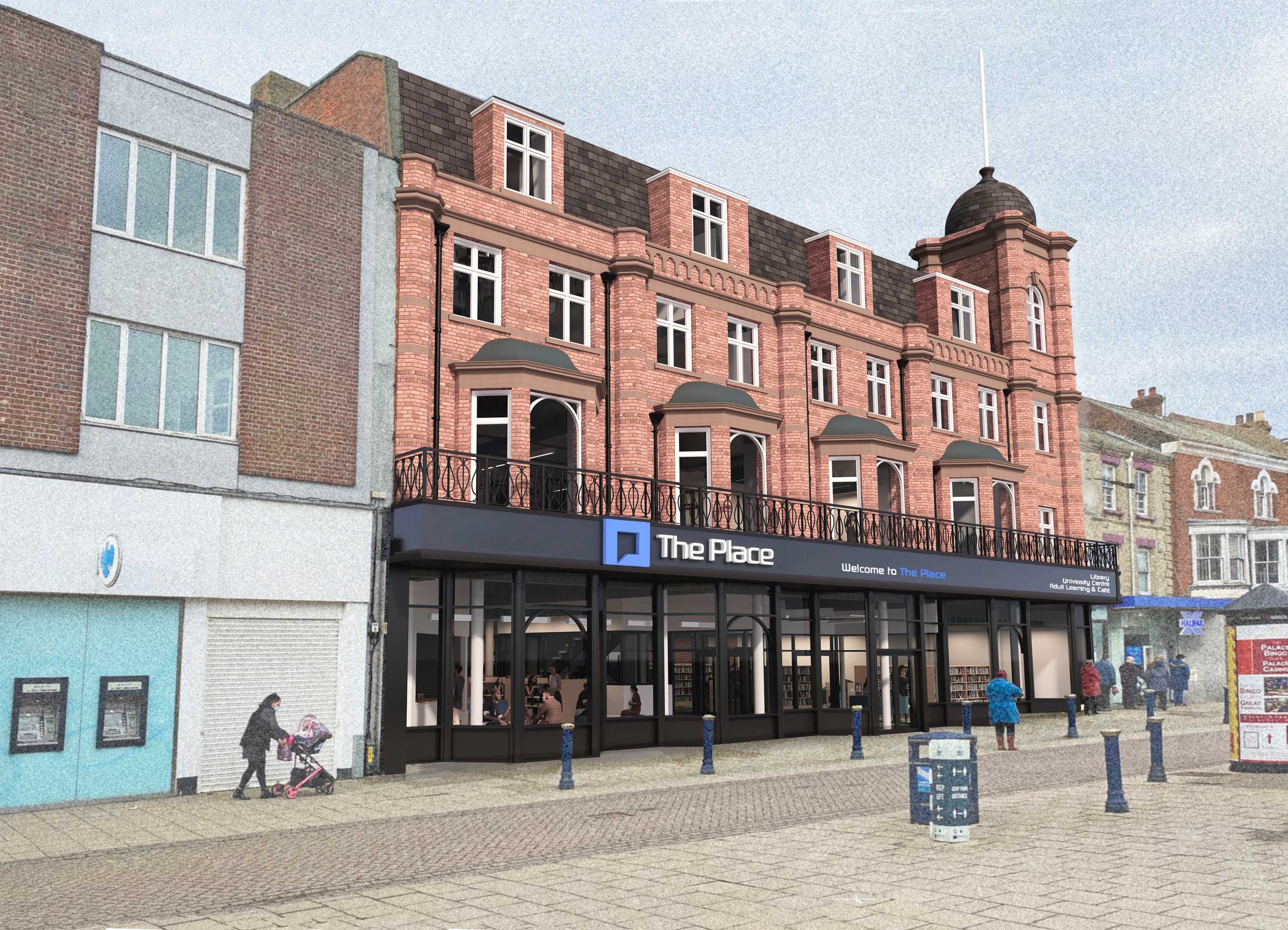 The Place front facade in context artist's impression