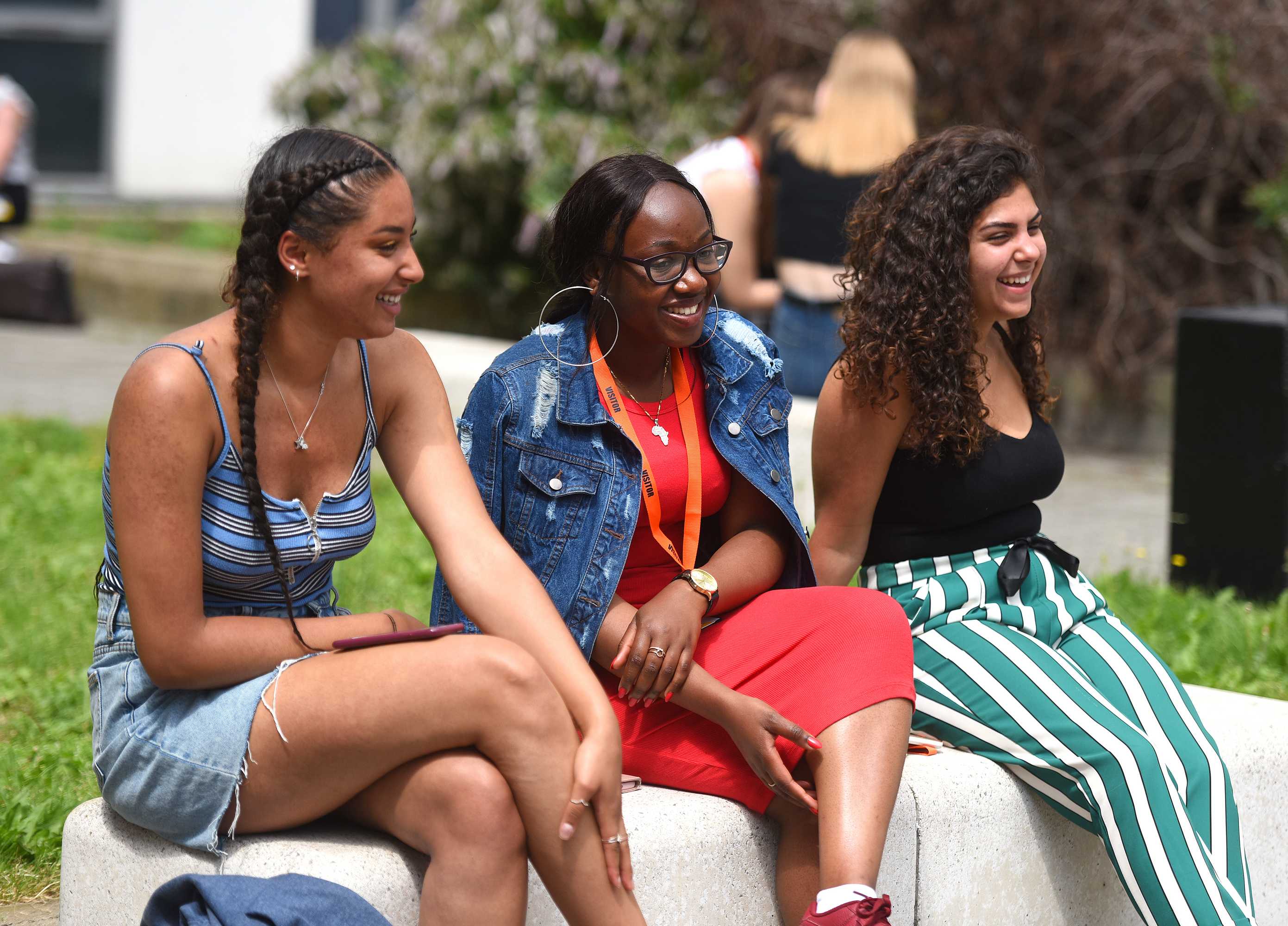 Students sitting on campus