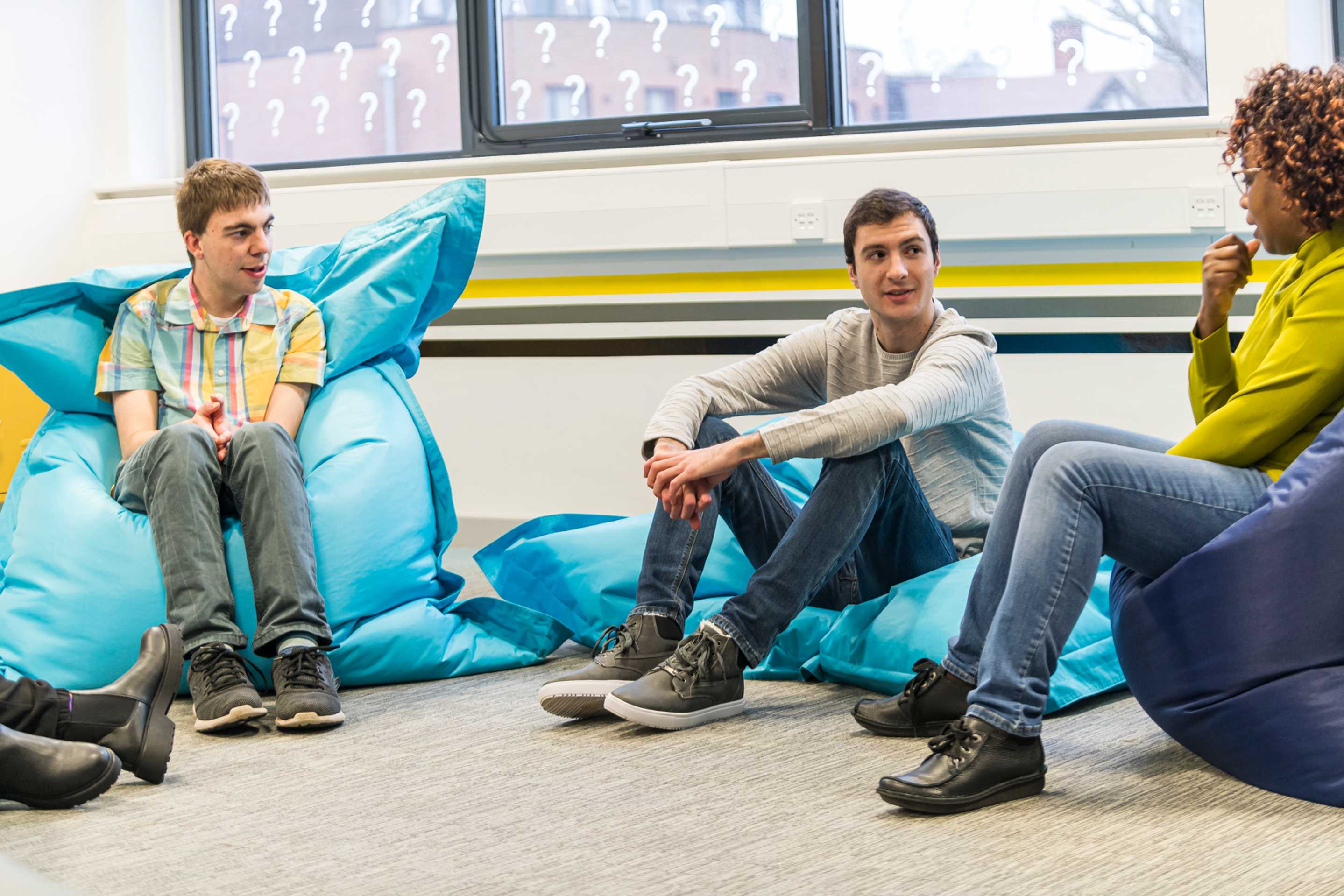 Students sitting in the Ideas Room.
