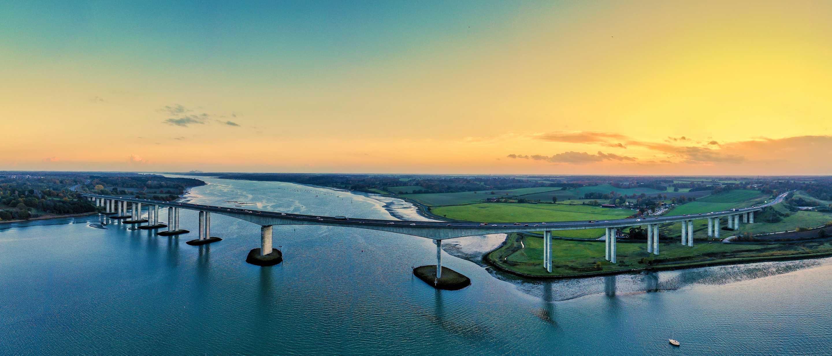 Orwell Bridge at sunset