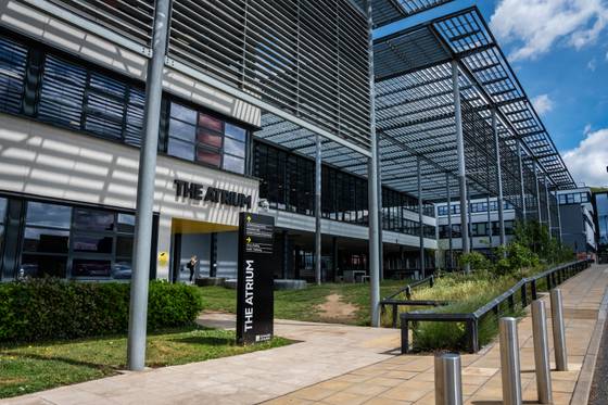 An external view of The Atrium Building at the University of Suffolk