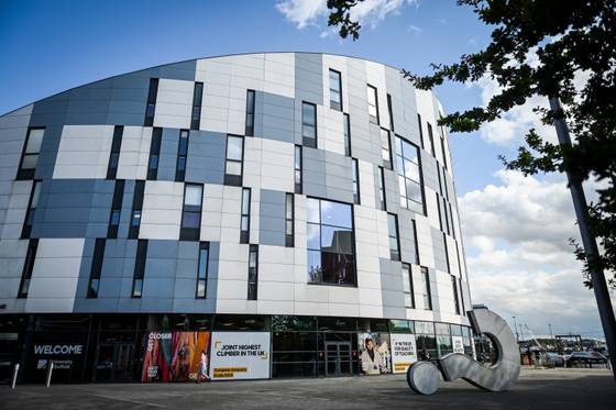 The exterior of the Waterfront Building at the University of Suffolk