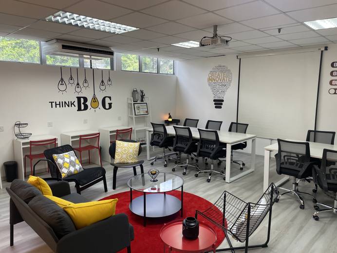 A photo of desks and sofas in the new Malaysia Innovation Labs