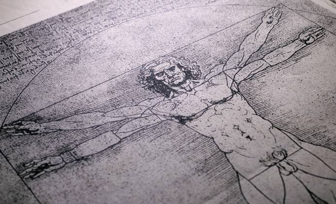 14th century anatomy art by Leonardo Da Vinci