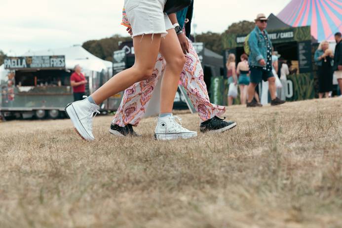 People walking at the Latitude festival