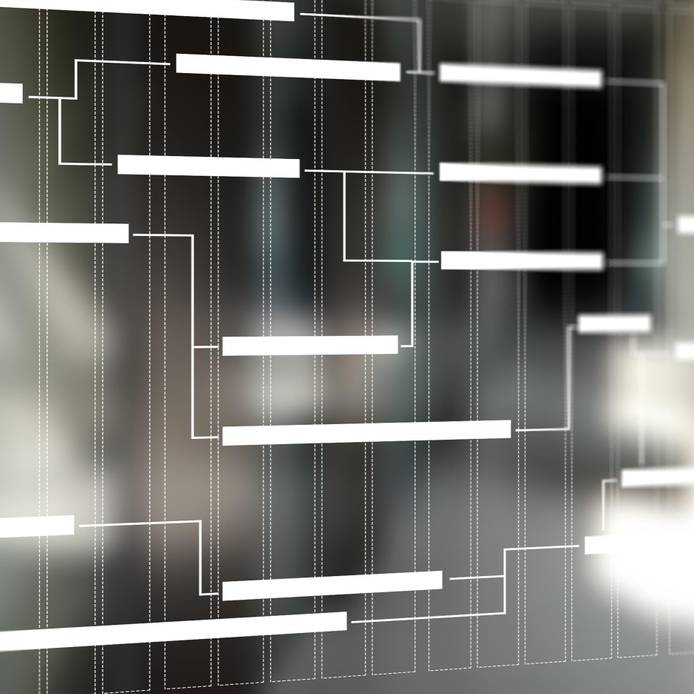 Project management chart on virtual screen