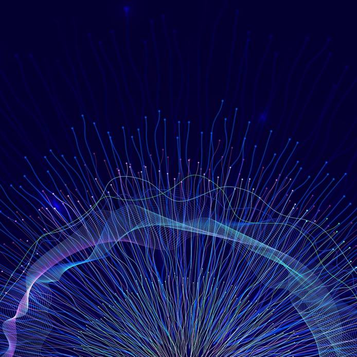 Abstract background representing data and neural networks.