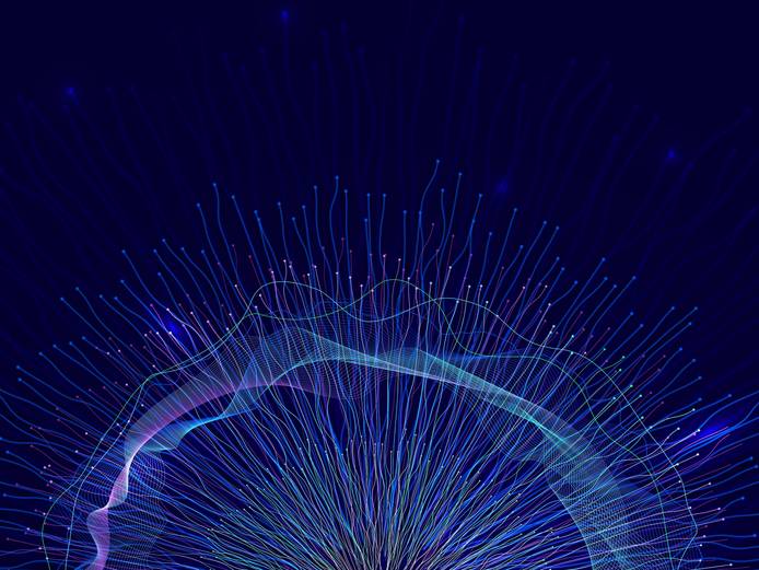 Abstract background representing data and neural networks.