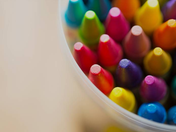 Crayons from above