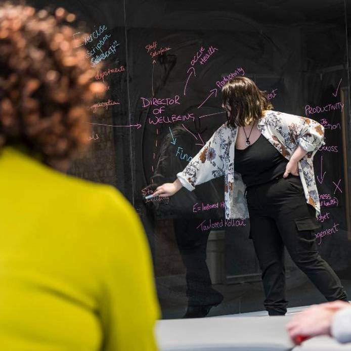 Students working in the Ideas Room