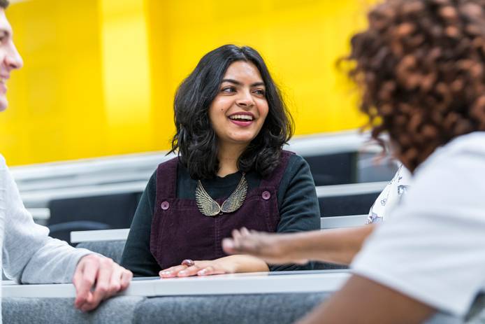 Close-up of student sitting in a lecture