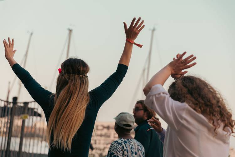 Students on Ipswich Waterfront