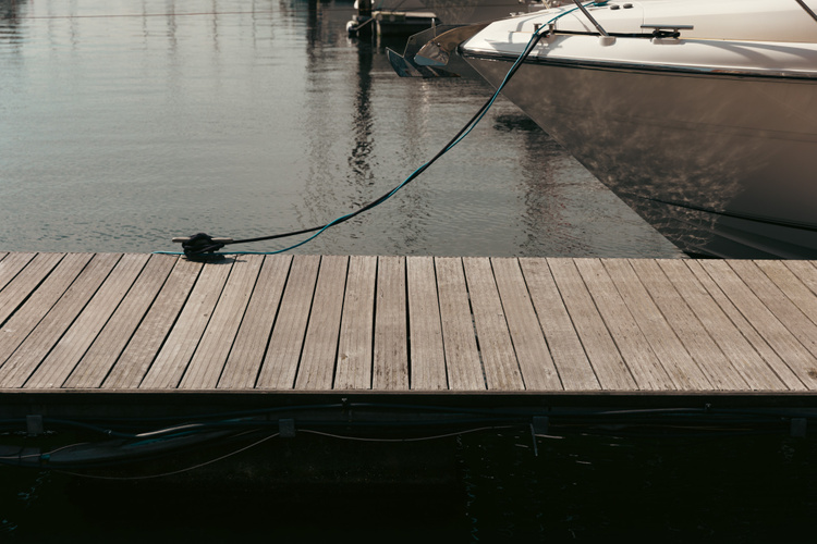 A floating walkway in the Waterfront Marina