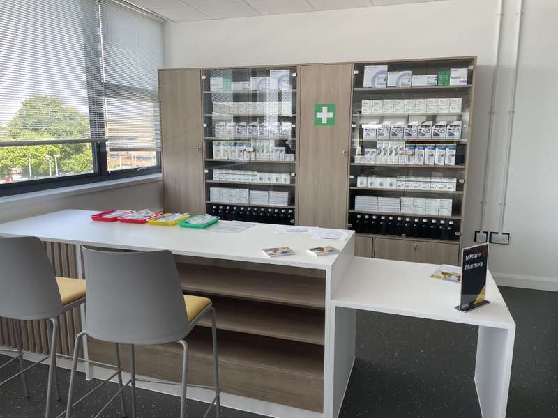 A locked  medicine cabinet