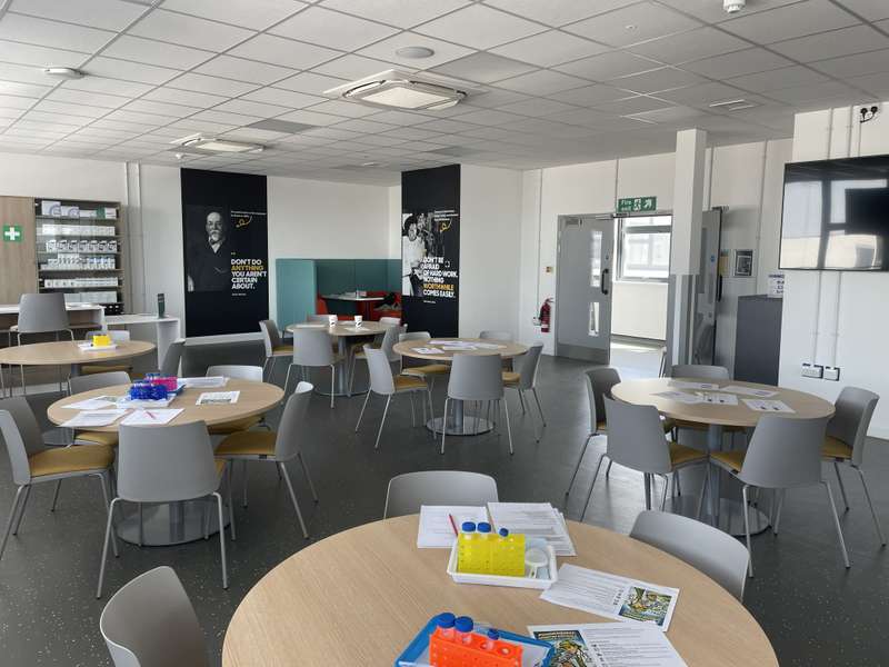 A skills lab, set up for teaching