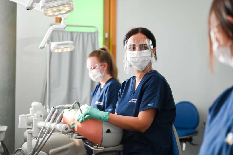 Dental student in practical session