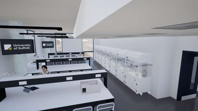 CGI of pharmacy lab