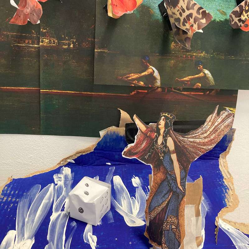 Multi-media collage created by first year students