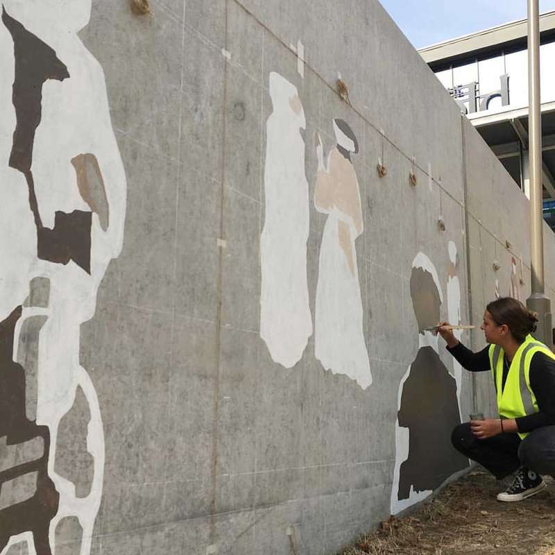 Klaudia Vaskova's commissioned artwork at The Hold