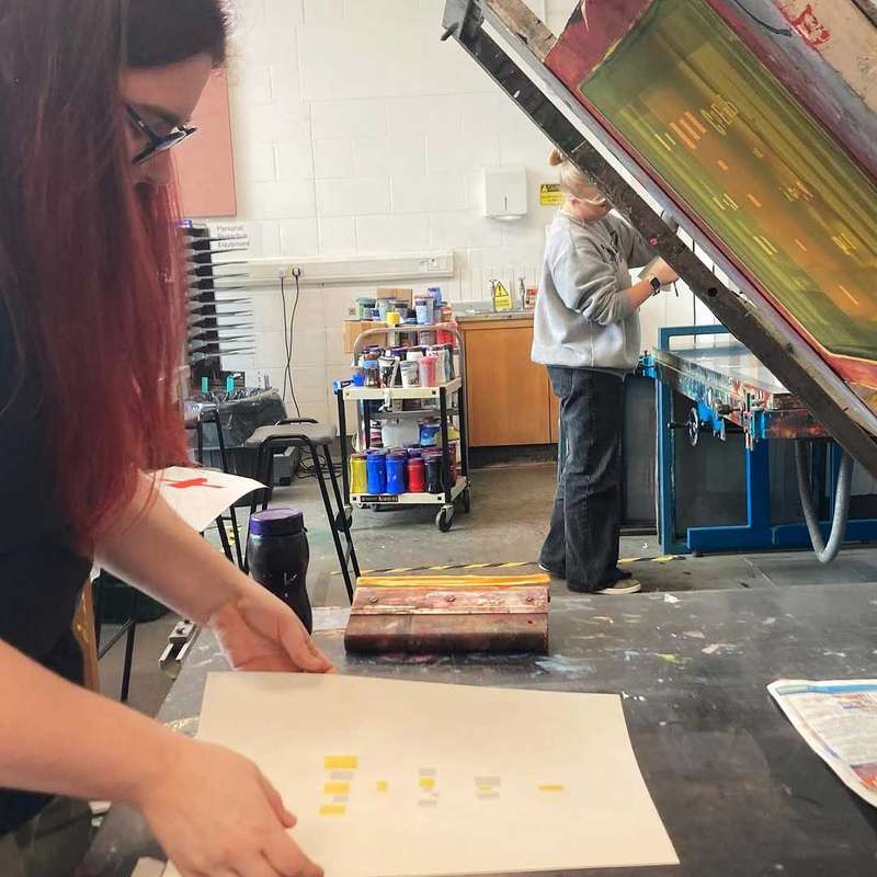Student screen printing workshop