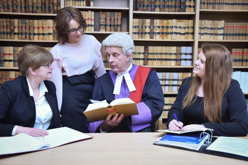 His Honour Judge Goodin with Law students