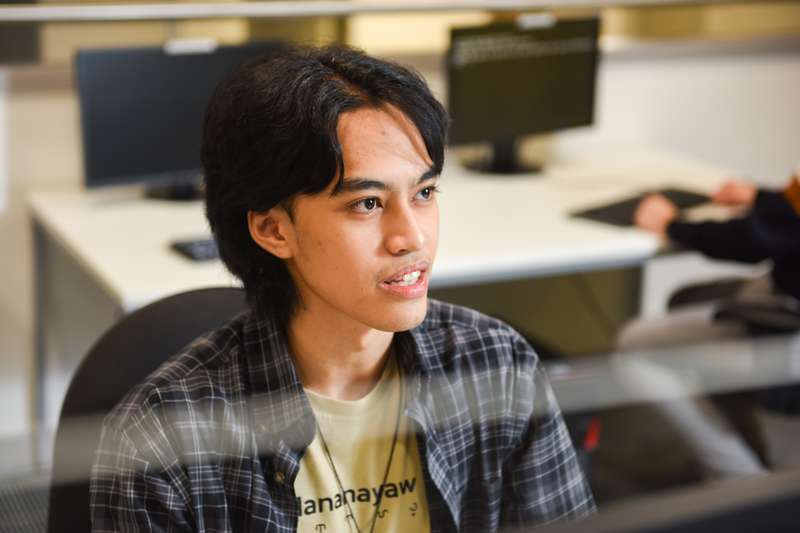 Close-up of a student at a desk