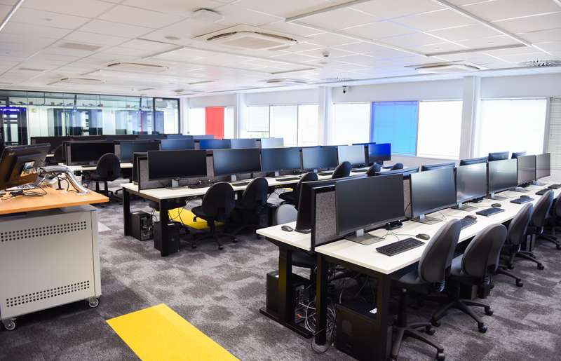 Room filled with computers in DigiTech