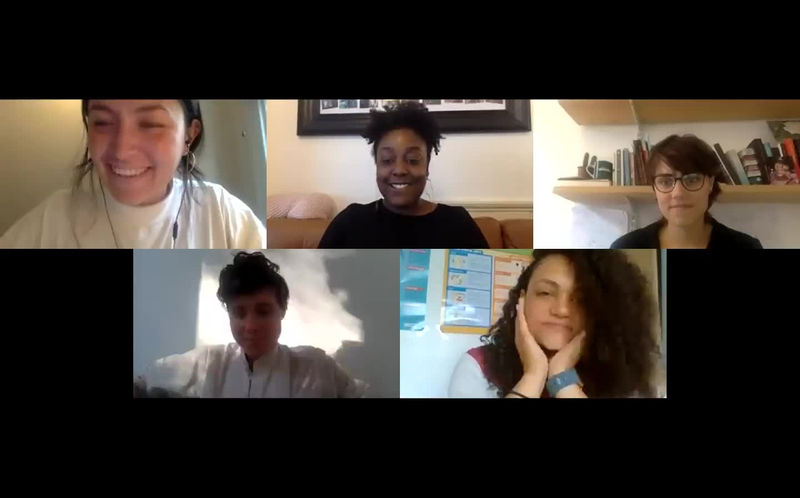 Screenshot from VAWGRN webinar with five people on a video call