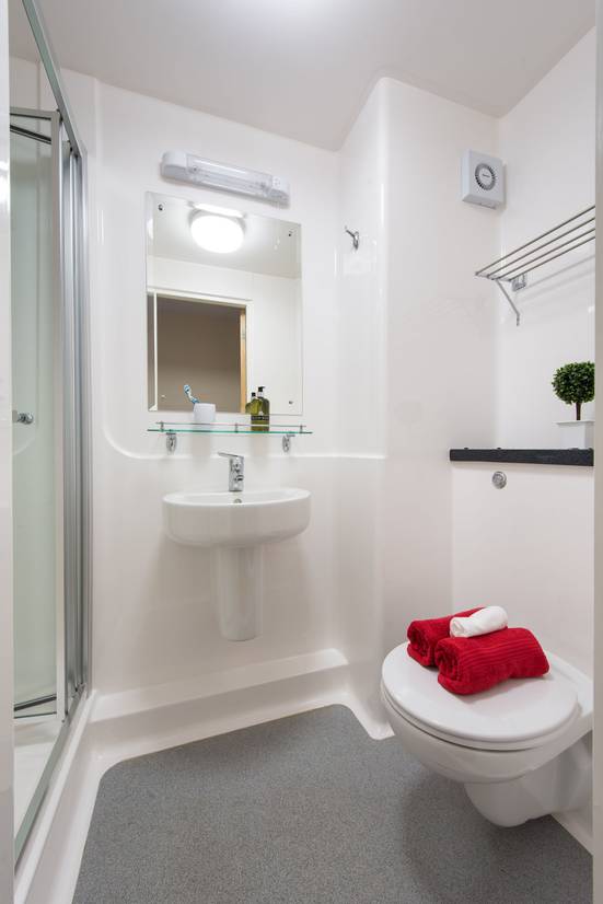 Ensuite bathroom inside accommodation building